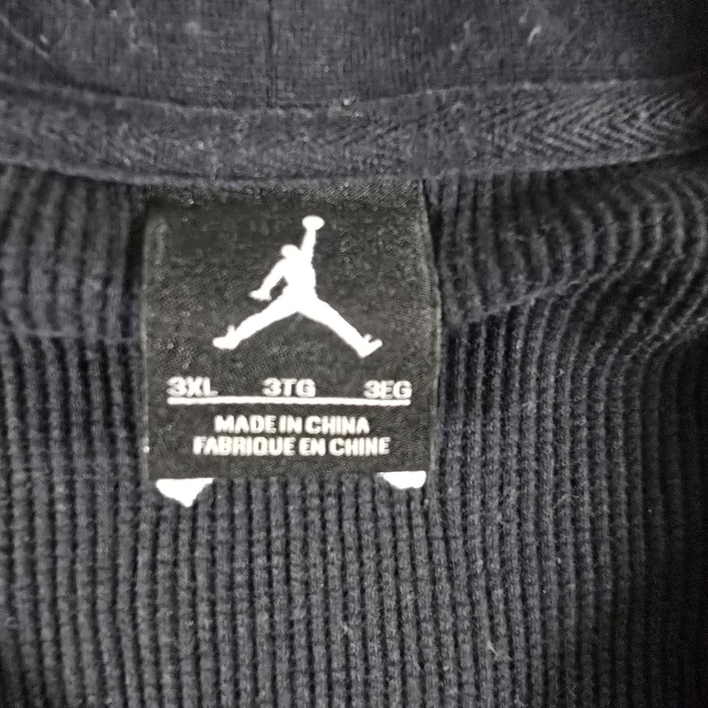 Jordan Thermal Waffle Knit Shirt Mens 3XL Black Long Sleeve Crewneck Y2K Retro - Picture 3 of 12